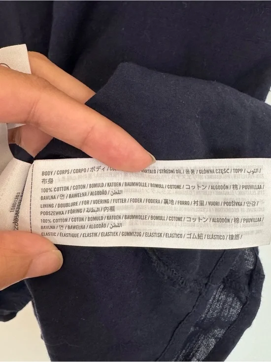 Medium Abercrombie & Fitch Dark Navy Blue Mini Dress Adjustable Straps Pockets - Picture 10 of 14